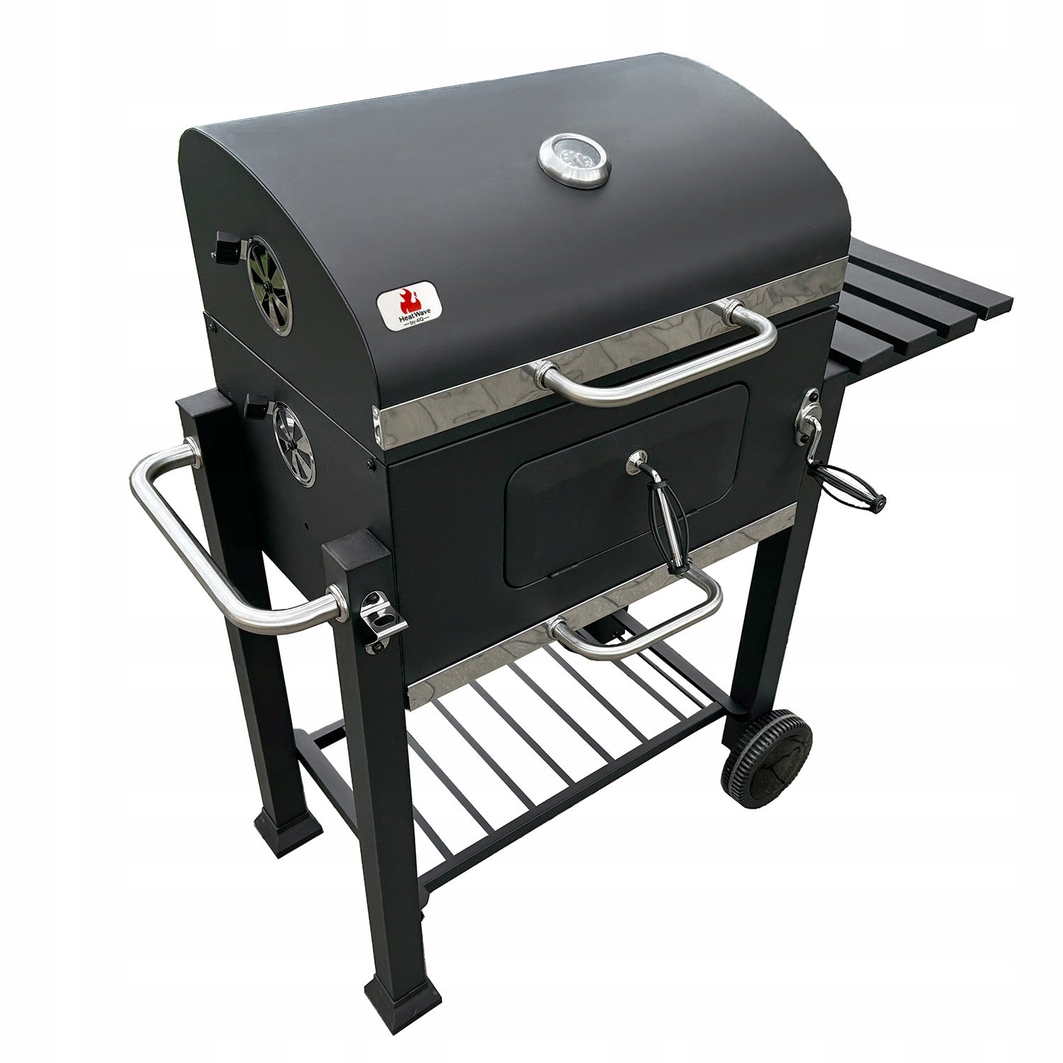 Large charcoal grill cast iron grate 113,5x50x107 cm garden XXL with lid