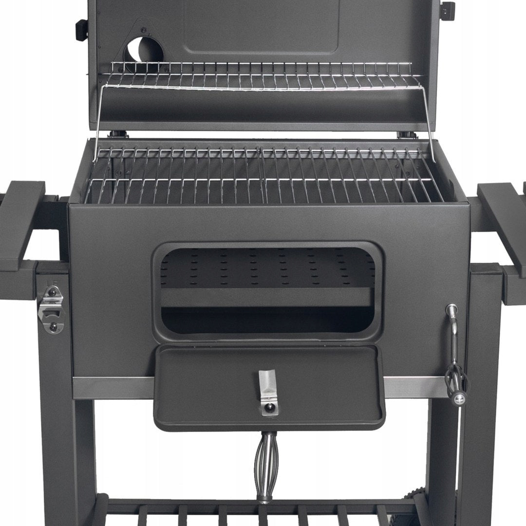 Large charcoal grill garden grate with cover ashtray thermometer opener B Grill depth 45 cm