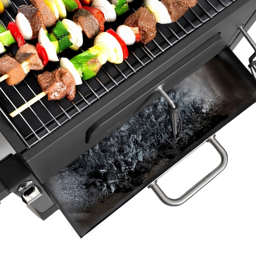 Large charcoal grill garden grate with cover ashtray thermometer opener B Grill height 125 cm
