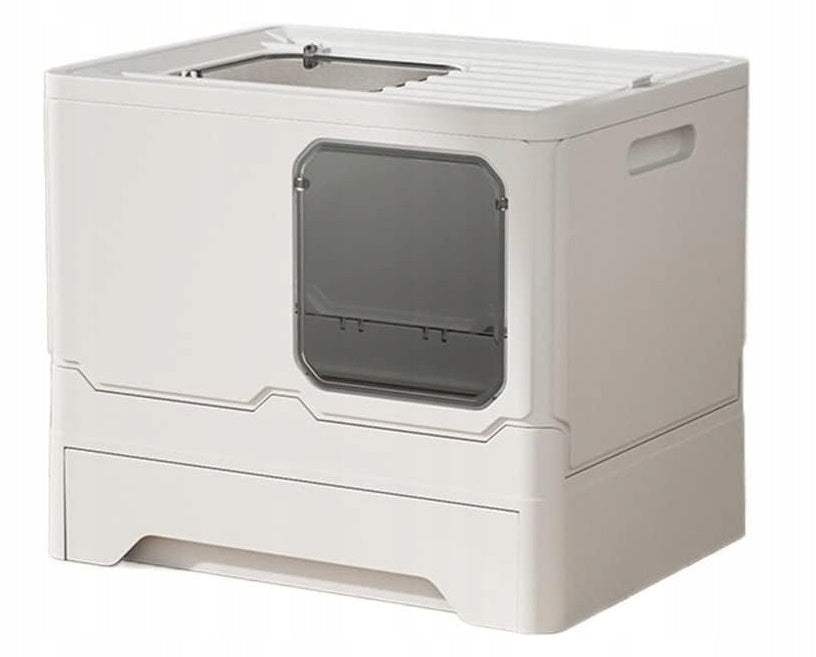 Large closed cat litter box with drawer | Foldable + spatula (F051) Manufacturer code F051