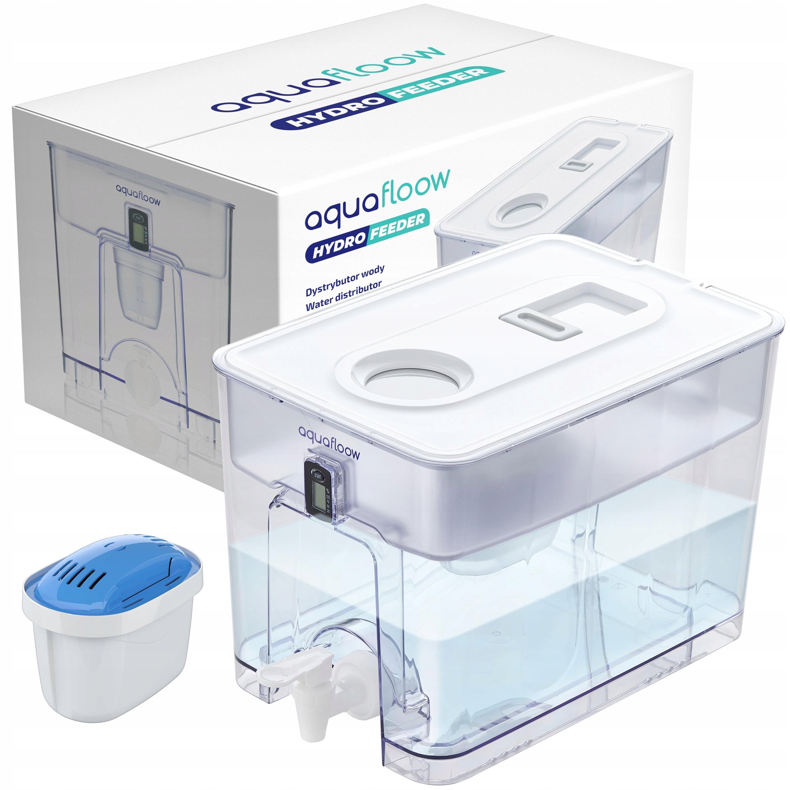 Large filter jug water dispenser AquaFloow XL + MaxiMag filter