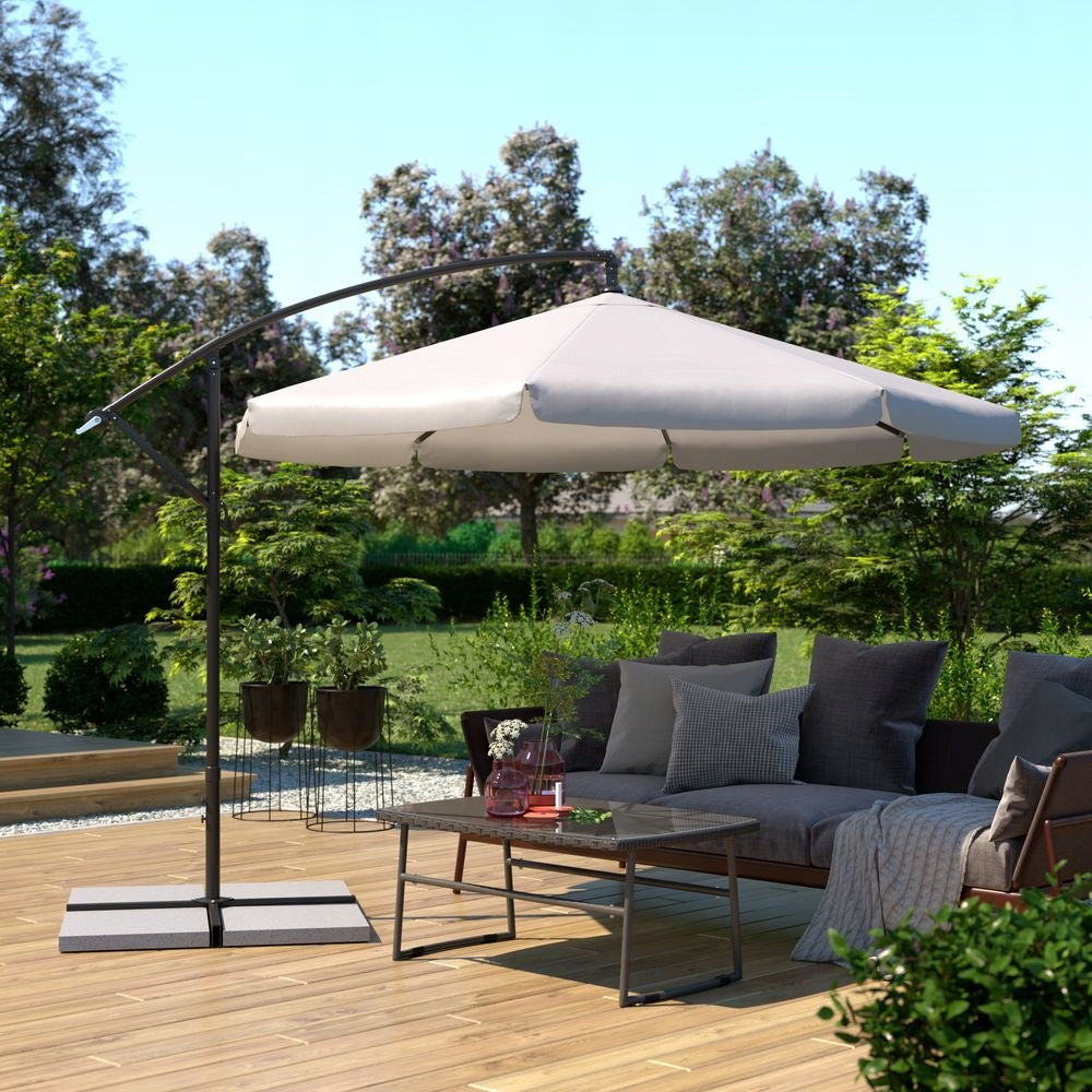 Large garden umbrella 300 cm foldable with boom and ECRU cover Packaging status original