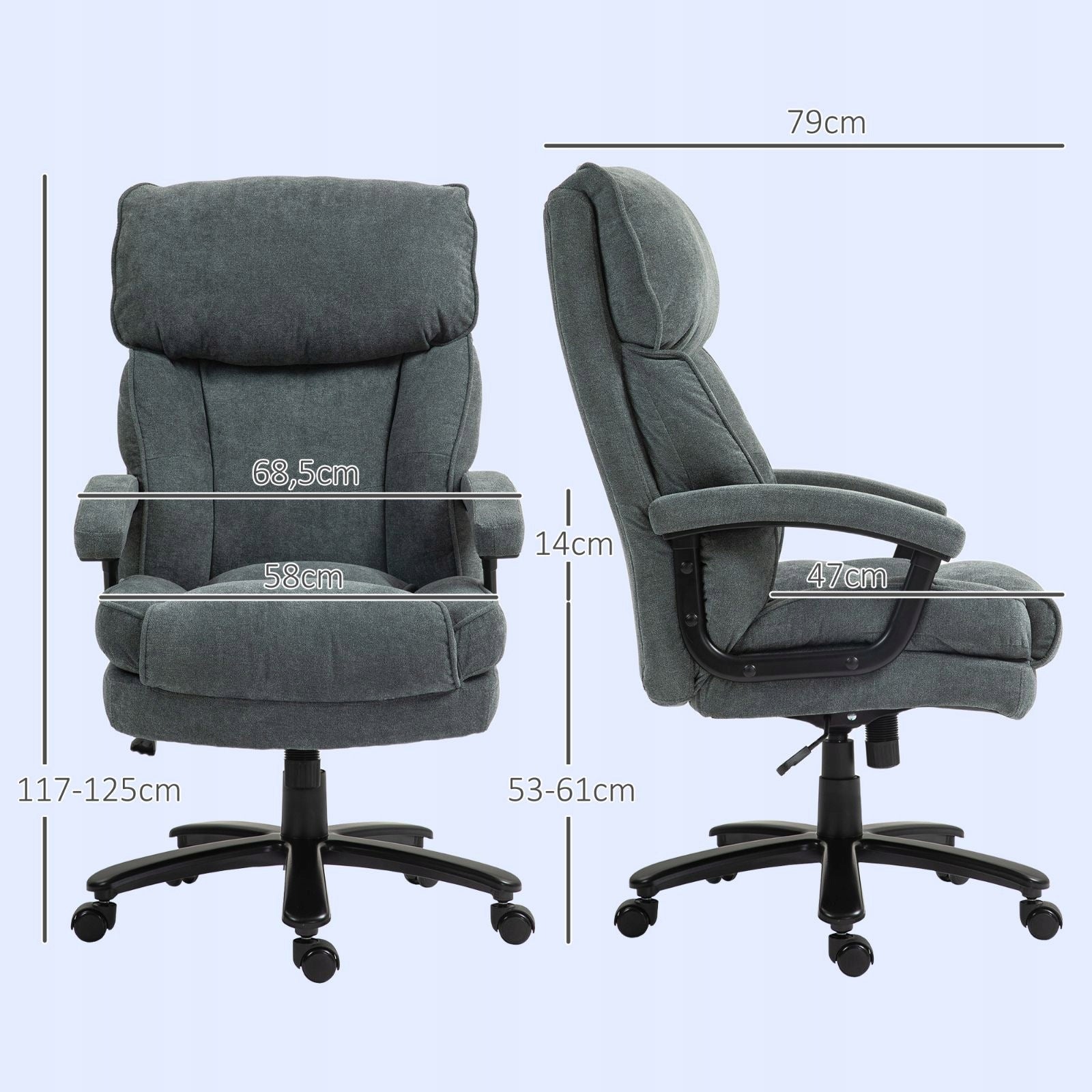 Large high office chair, lifting capacity 200 kg, grey Manufacturer code 26046049001