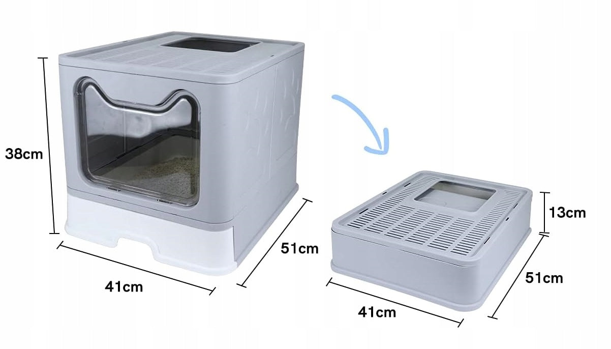 Large indoor cat litter box with drawer + spatula toilet closed F055 Trade name F055 Kuweta