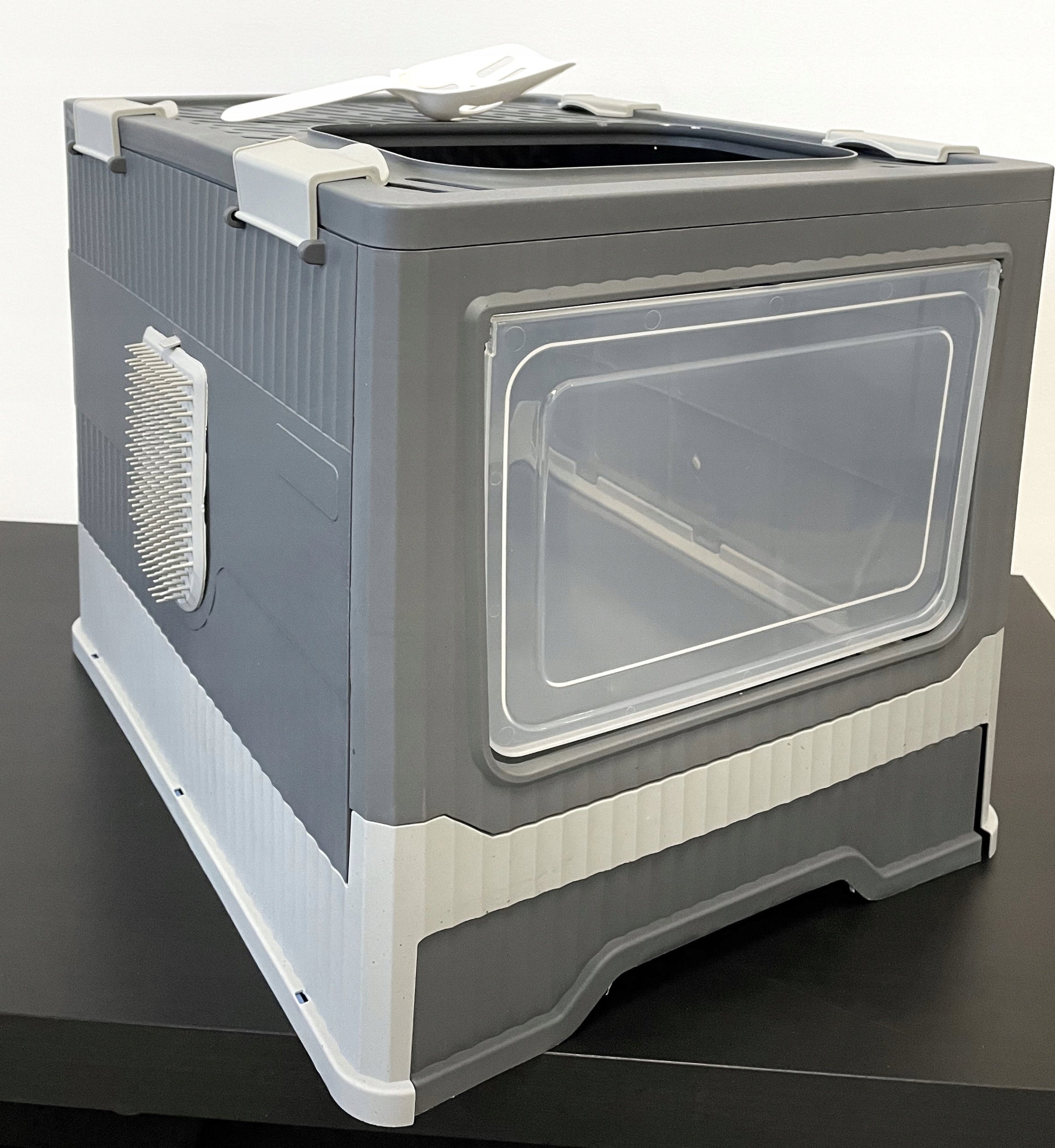 Large indoor litter box for cat litter |with drawer | spatula |practical F097 Brand K&M