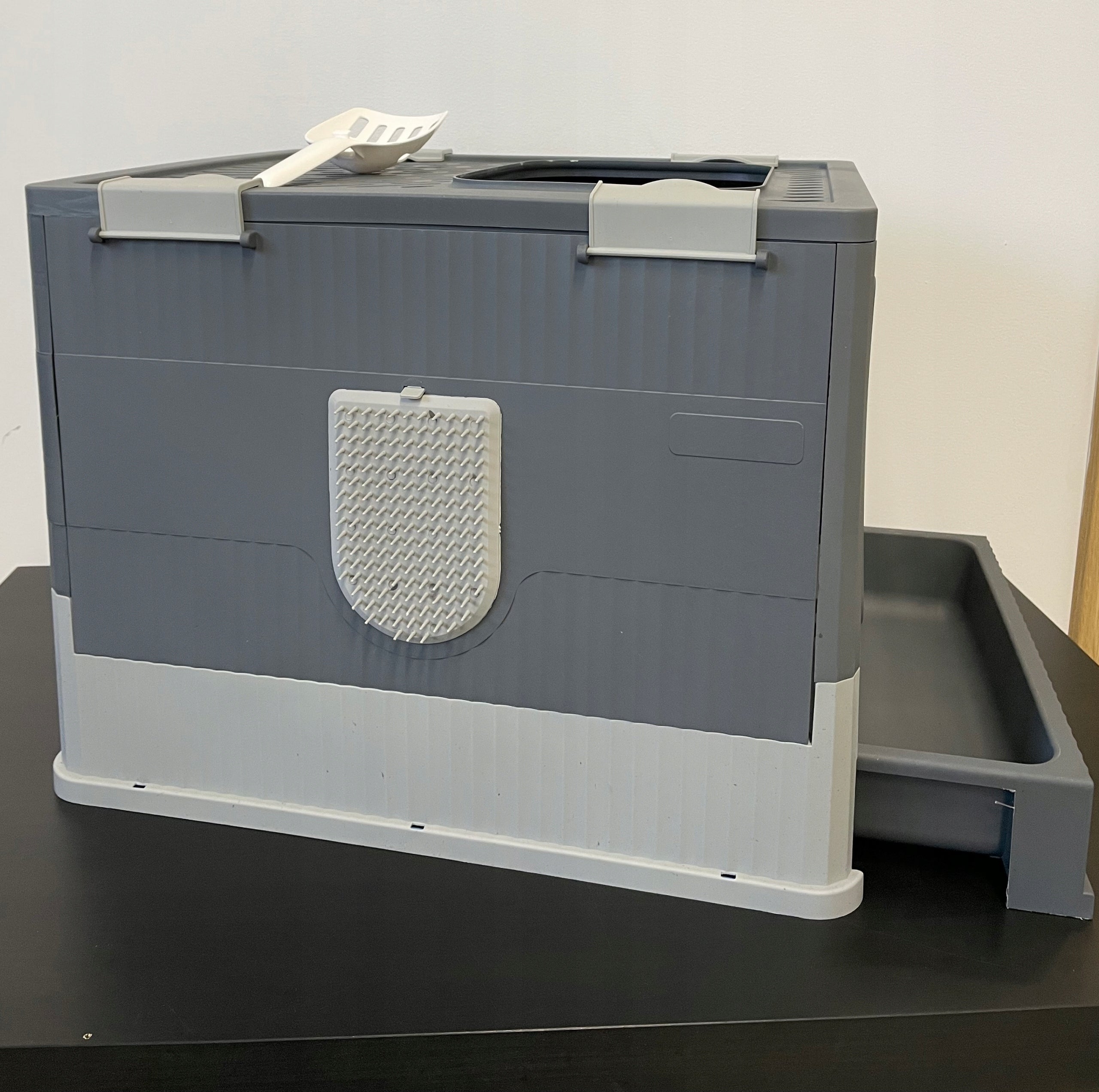 Large indoor litter box for cat litter |with drawer | spatula |practical F097 Manufacturer code D097 Kuweta dla kota + szufelka