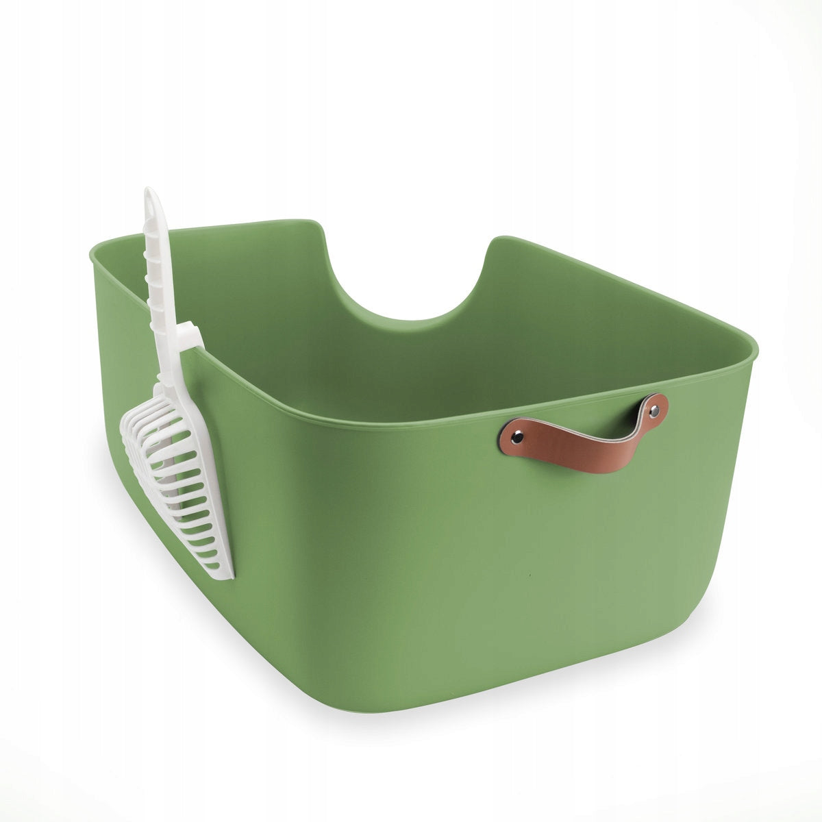 Large litter box open for cat CORNER CARINIO with spatula handle stable eco+
