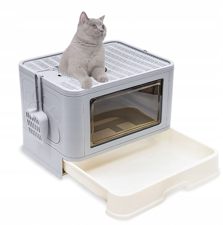 Large litter box with drawer + covered spatula (F010)