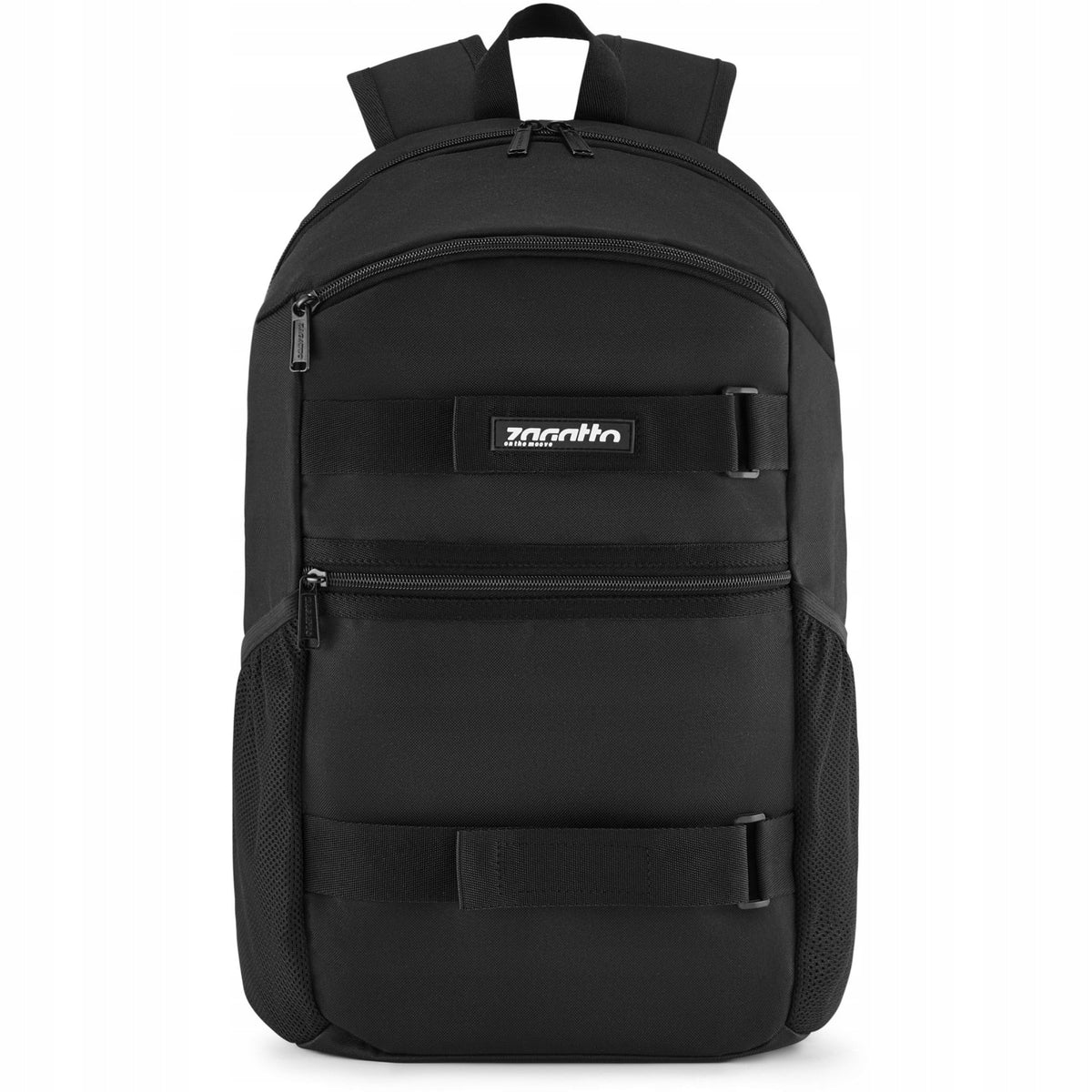Large men's sports school backpack for skateboard roomy black ZAGATTO
