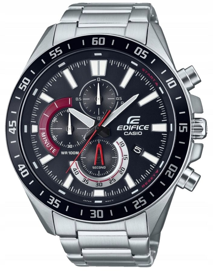 Large men's watch on bracelet Casio EDIFICE CHRONOGRAF EFV-620D + Box