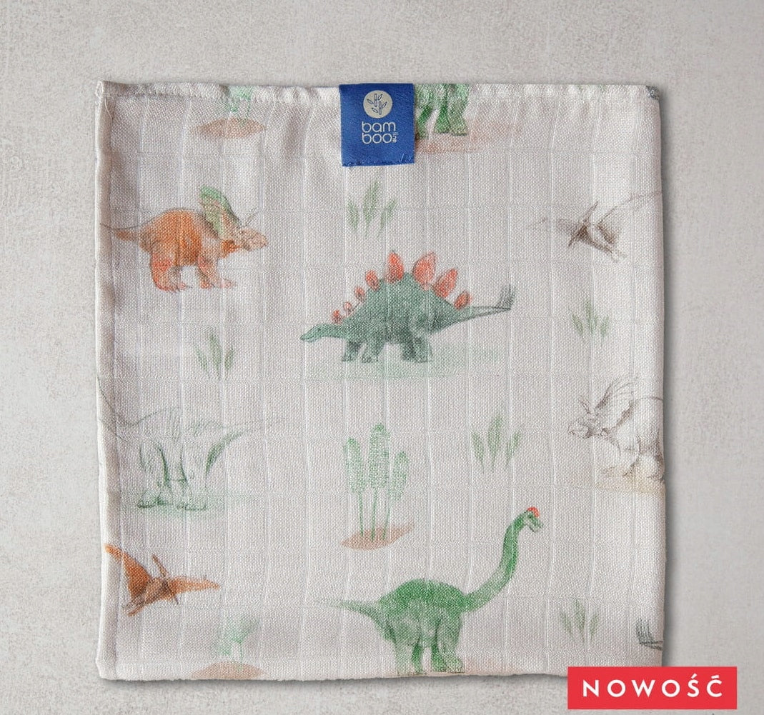 Large muslin diaper/ bamboo wrap DINOSAURS 120x120 Brand Texpol
