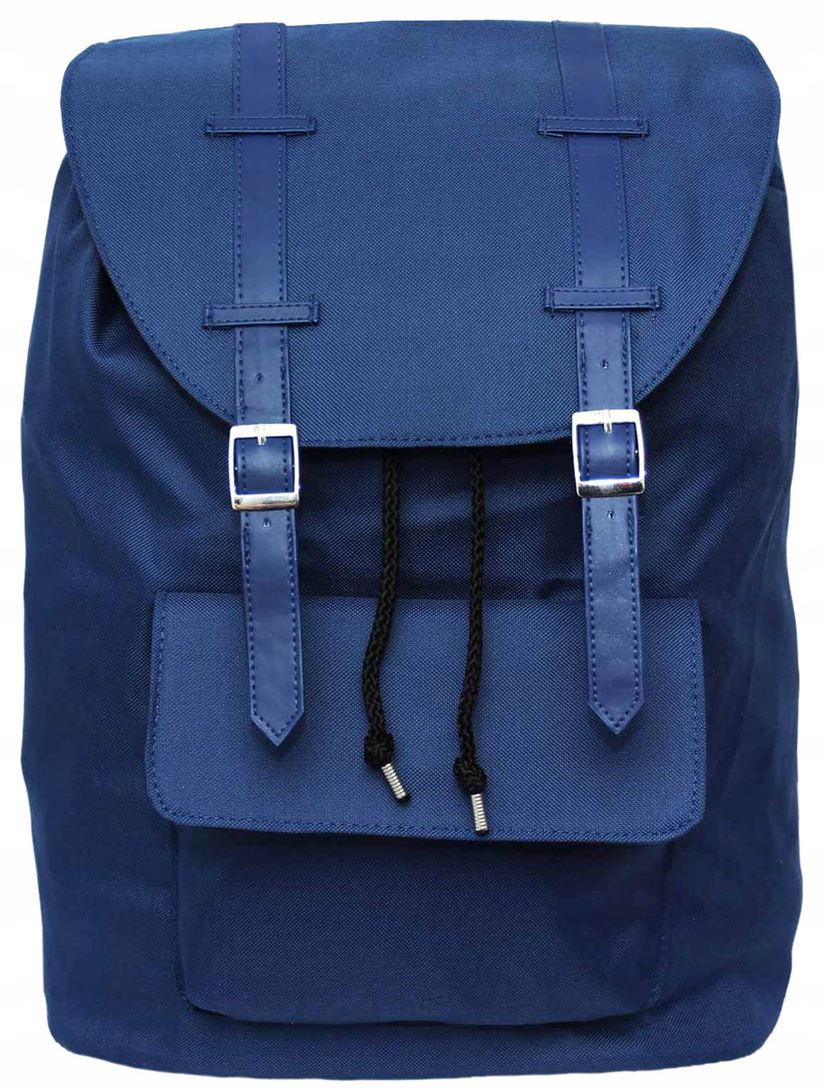 Large navy blue A4 backpack with flap tied pockets Brand Atmosphere
