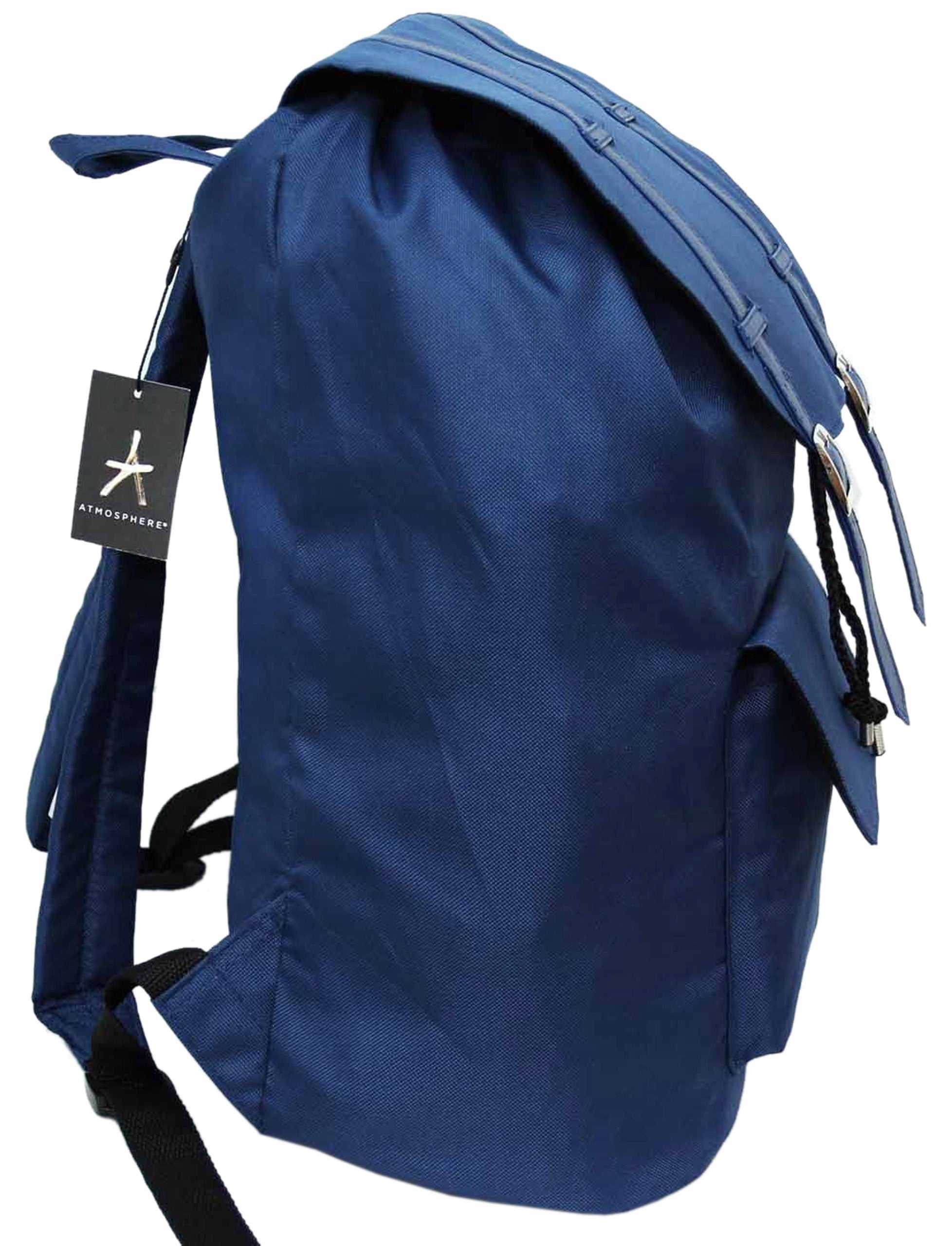 Large navy blue A4 backpack with flap tied pockets EAN (GTIN) 5906599634198