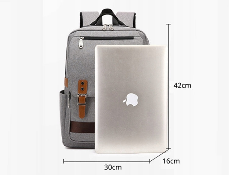 Large school laptop backpack with USB cable grey holds size. A4 EAN (GTIN) 5907570808829
