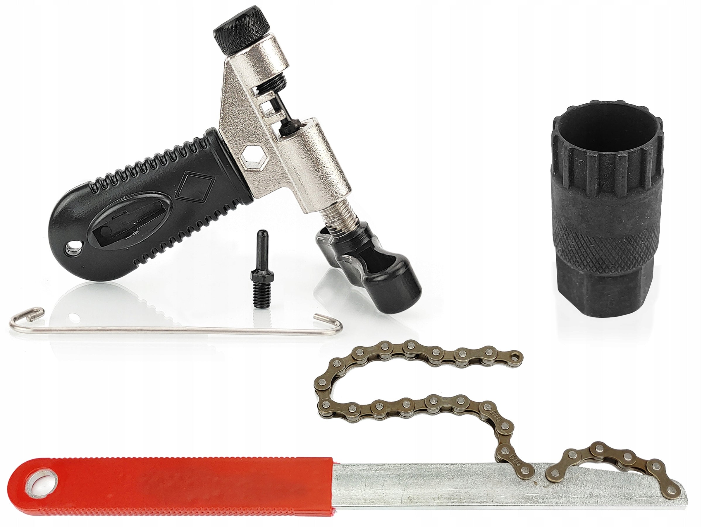 Large set of bicycle tools for cranks, pedals, cassette, chain, tires Packaging status original