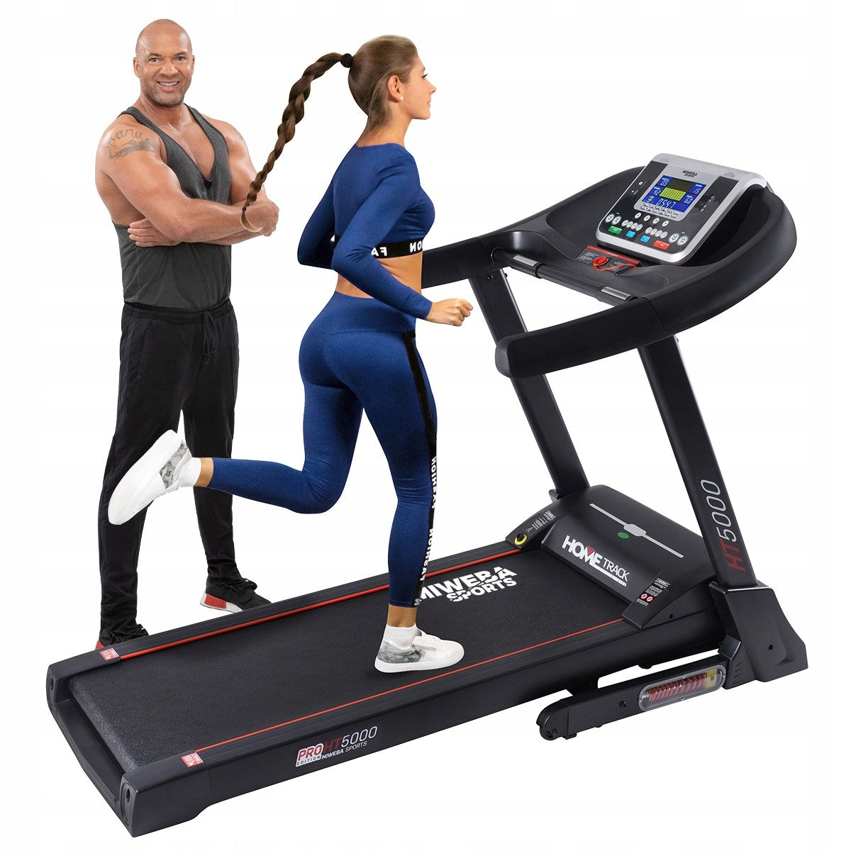 Large sports treadmill foldable up to 150 kg HT5000 with slope of 2000 Watt