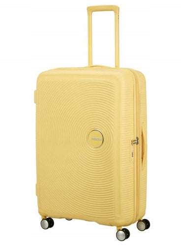 Large suitcase American Tourister Soundbox EXP - pastel yellow