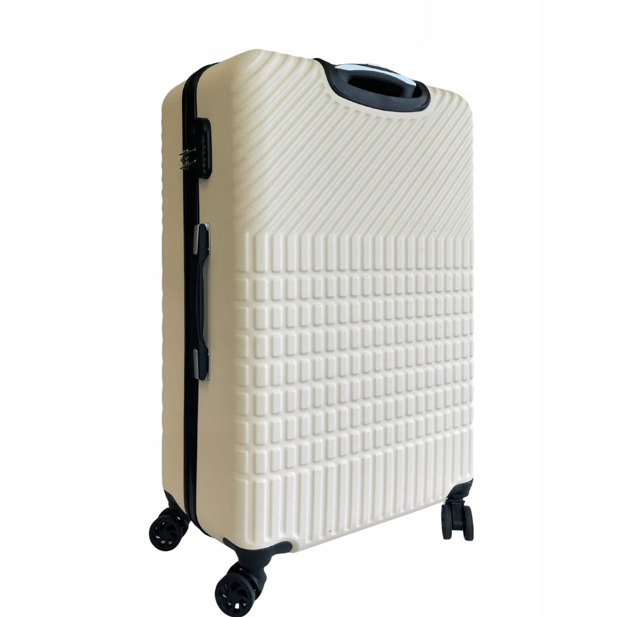 Large suitcase Słoń Torbalski ABS 76 cm beige hard on wheels travel Width (longer edge) 45 cm