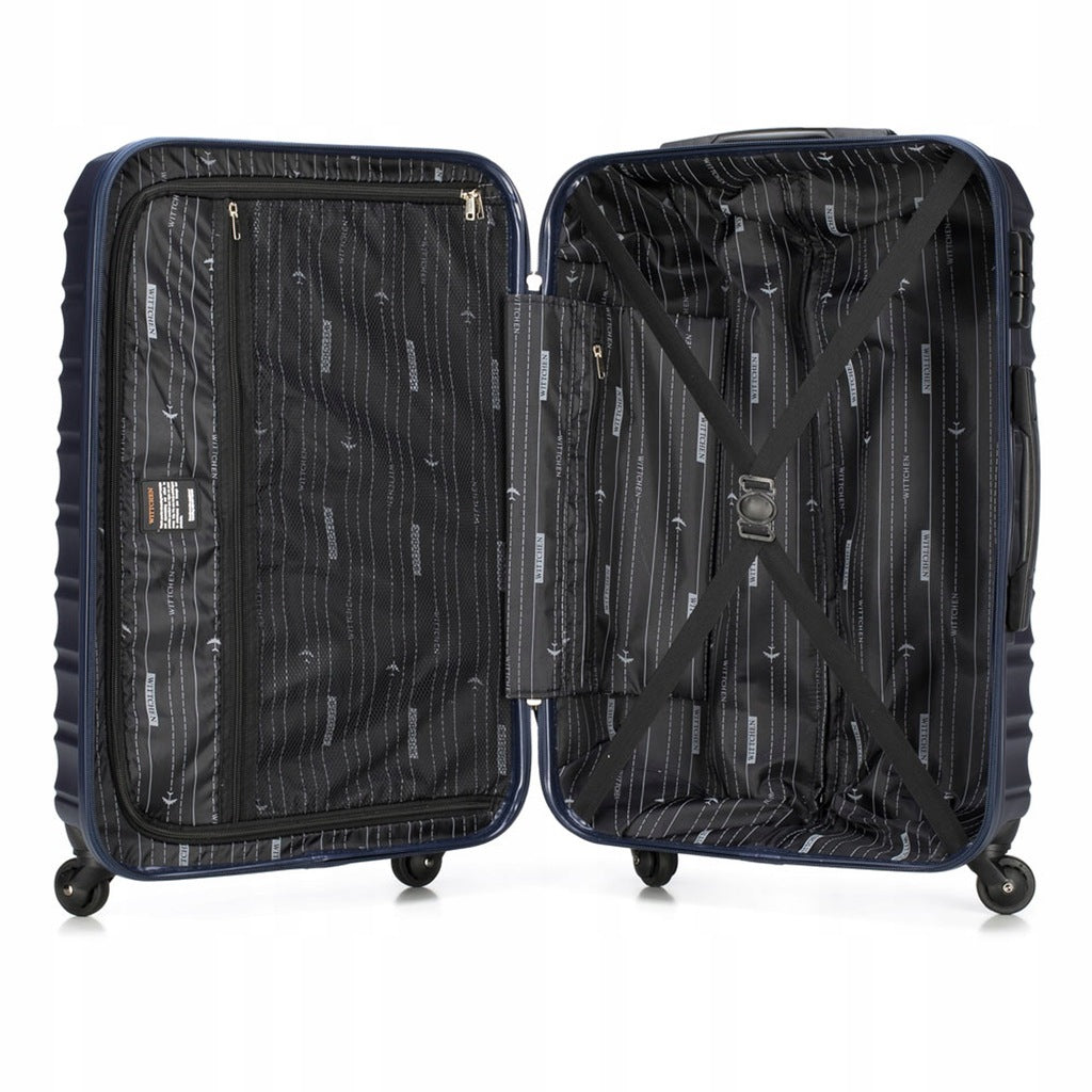 Large suitcase WITTCHEN Groove Line 56-3A-313-91 navy blue Height 77 cm