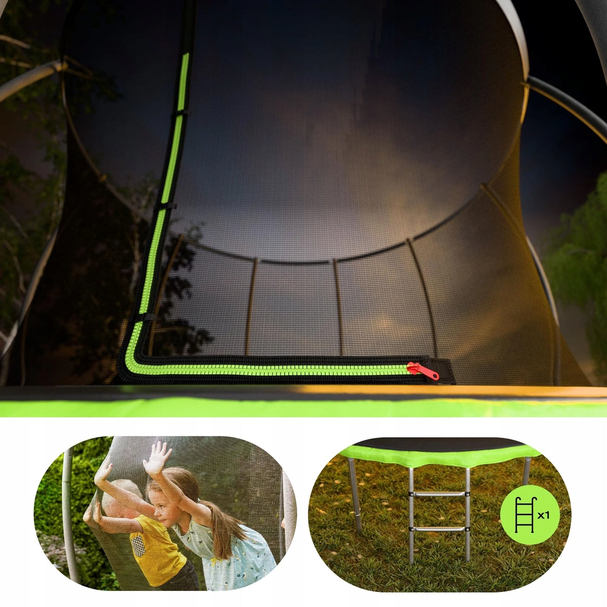 Large trampoline for children 12ft garden 366cm pumpkin ladder sturdy Kid's age 0＋
