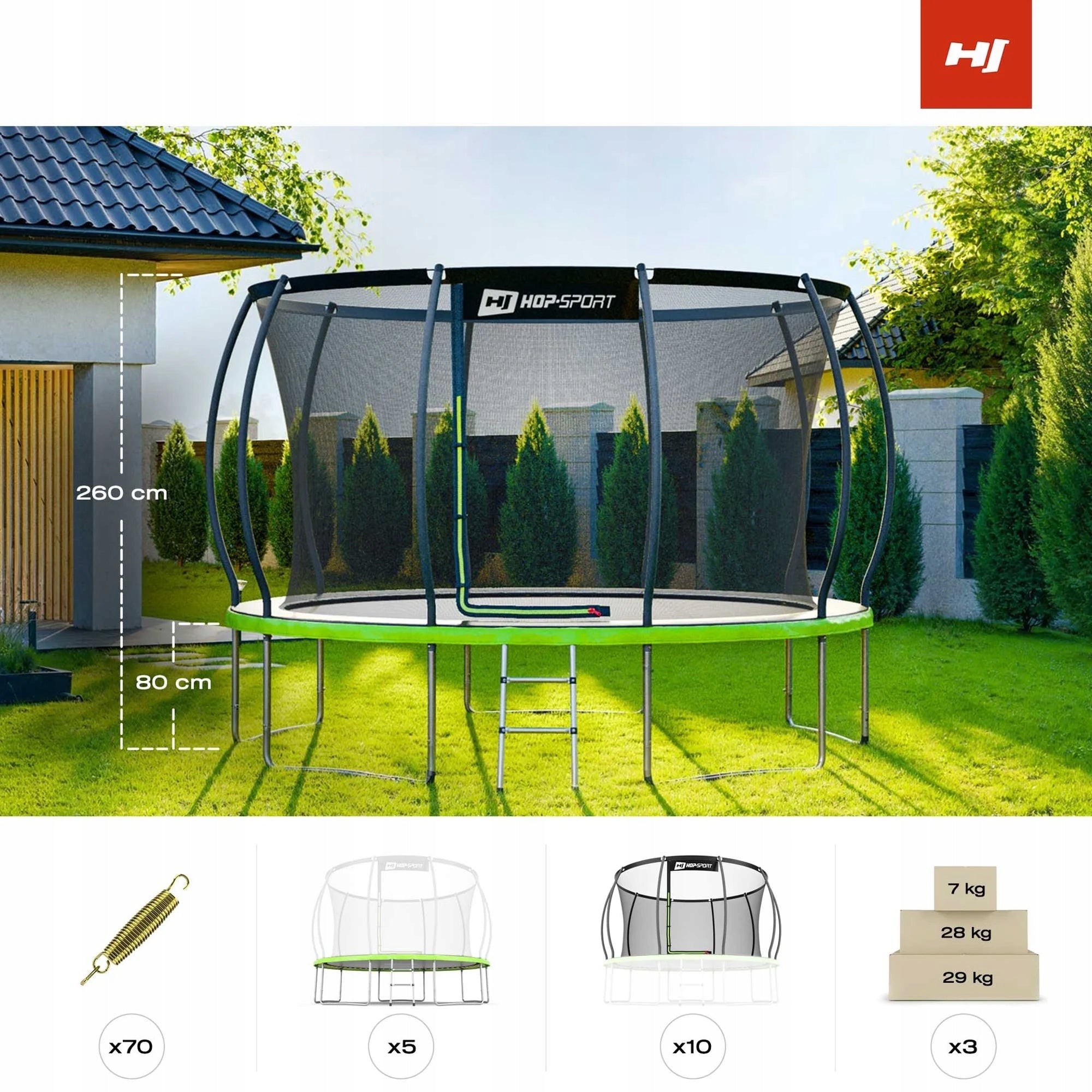 Large trampoline for children 12ft garden 366cm pumpkin ladder sturdy Manufacturer code 5902308238510