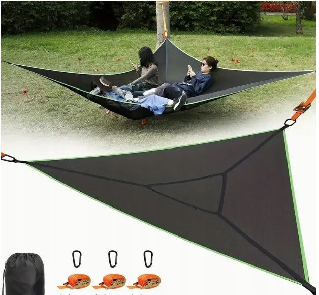 Large triangular hammock suitable for camping and hiking, black 280x280x280cm