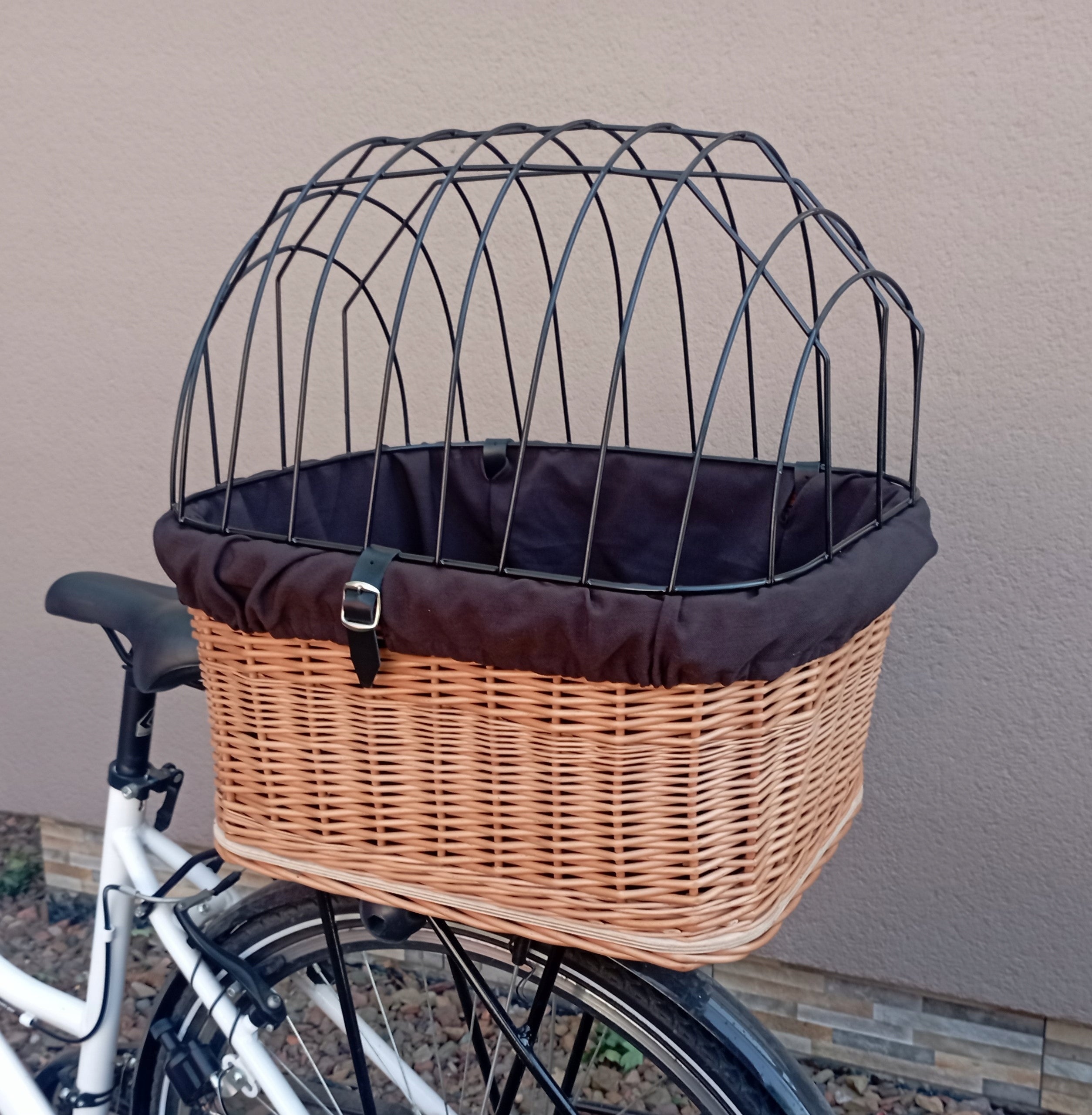 Large wicker basket bike basket Dog RACK +insert + Cushion Brand Wiklinowe-kosze