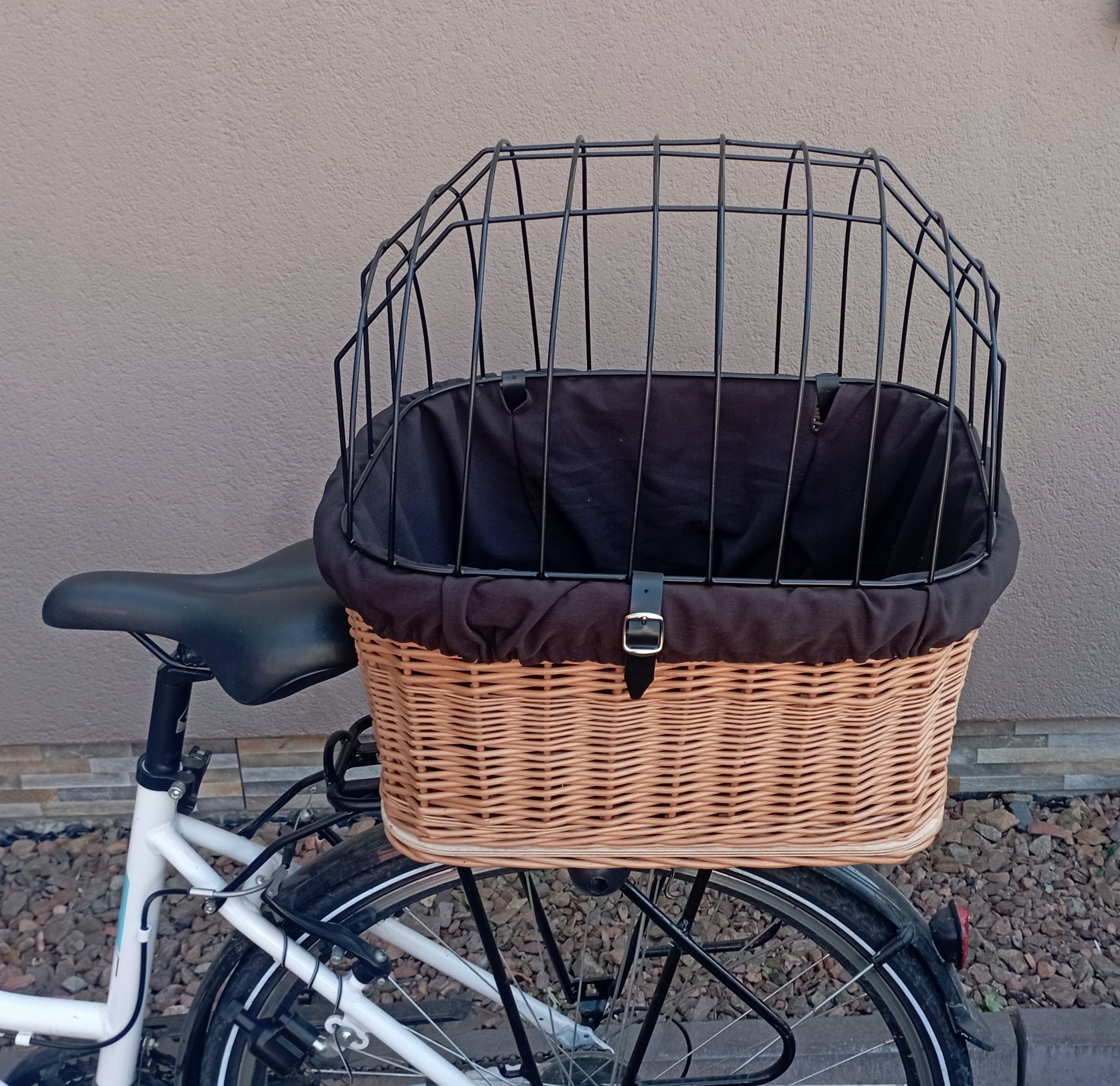 Large wicker basket bike basket Dog RACK +insert + Cushion Trade name kosz na bagażnik