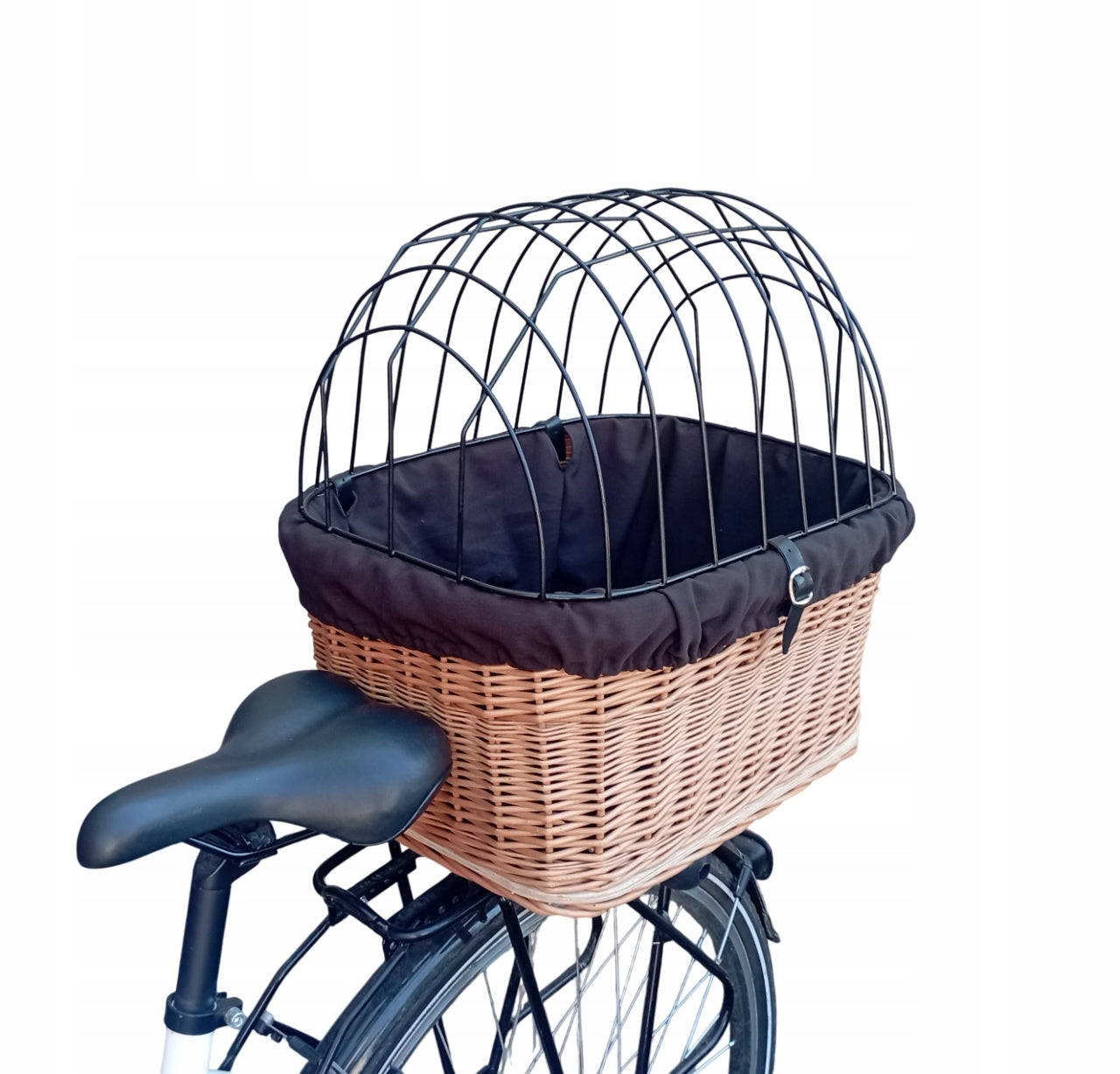 Large wicker basket bike basket Dog RACK +insert + Cushion
