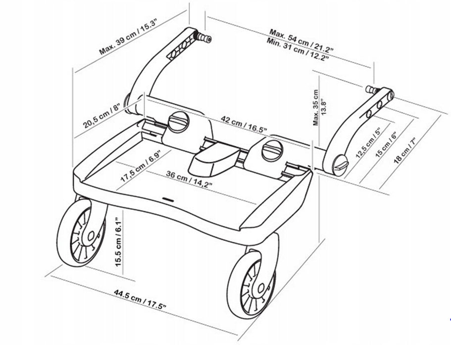 Lascal BuggyBoard Maxi+ Plus trolley attachment Brand Lascal