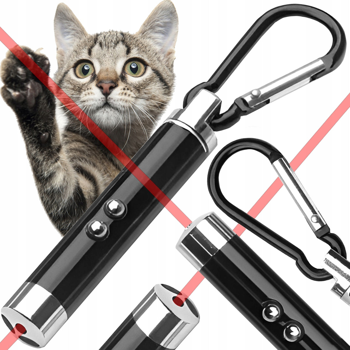 Laser Dog Cat Toy 3in1 Laser Pointer Flashlight LED UV Light