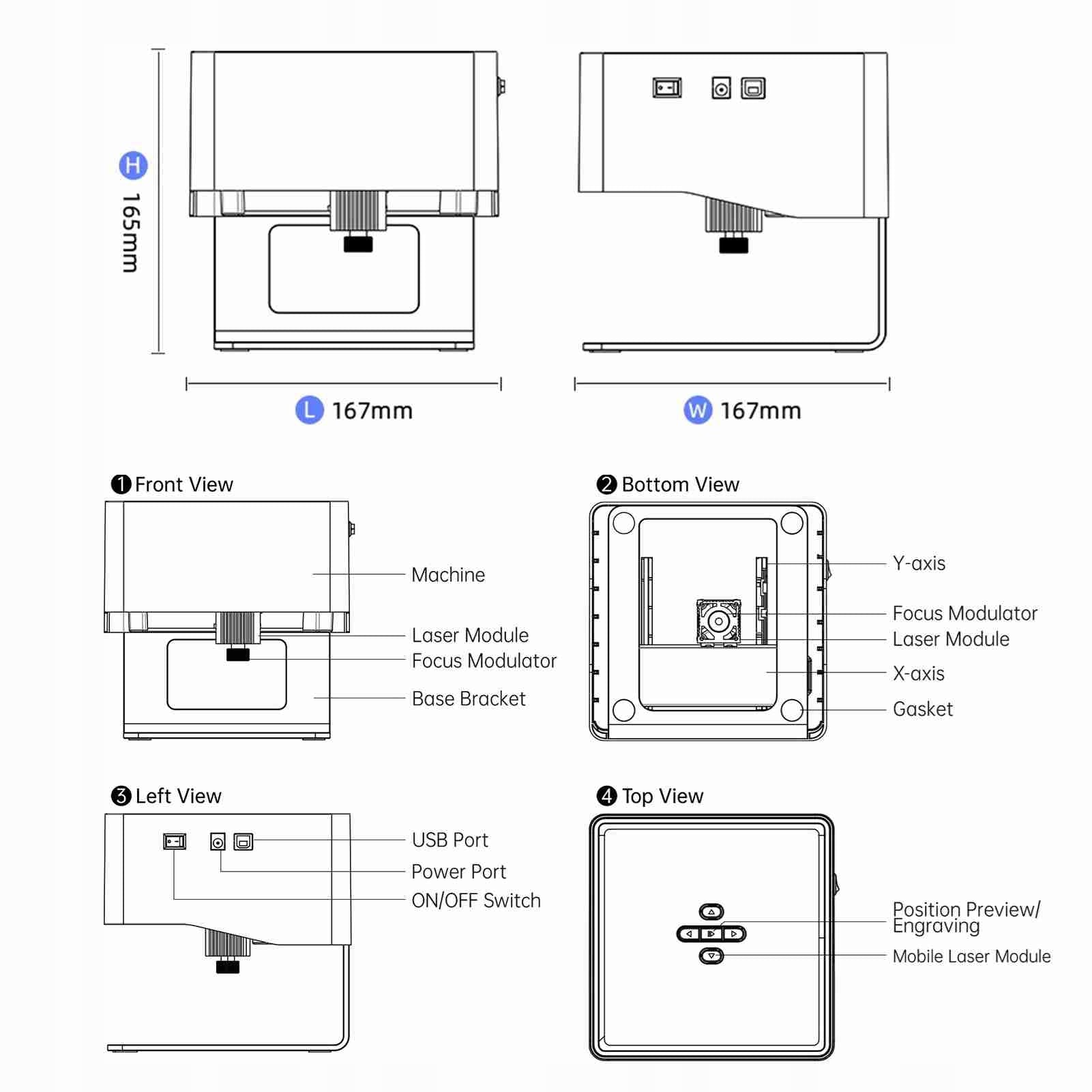 Laser Engraving 80x80mm Engraving Portable Marking Machine for SU Brand no brand