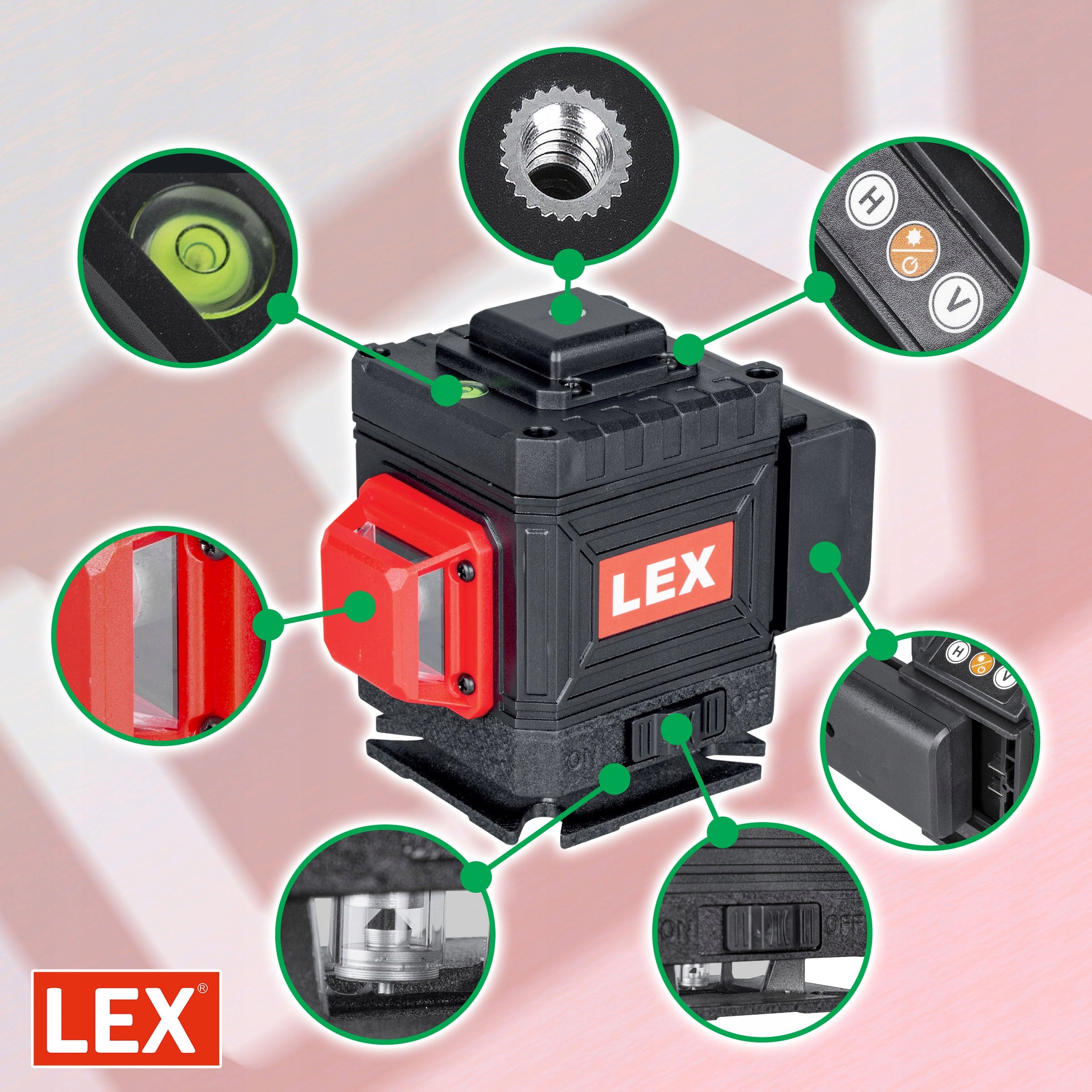 Laser LEVELER LASER cross LEVEL 3D tripod 12 lines Model LXNL3DG