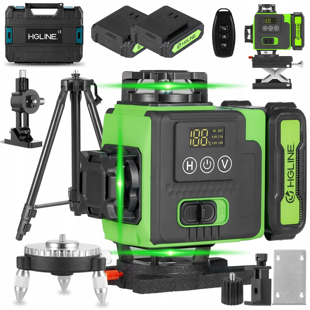 Laser Level CROSS 16 LINES 4D PLANE 2x AKU TRIPOD 100CM