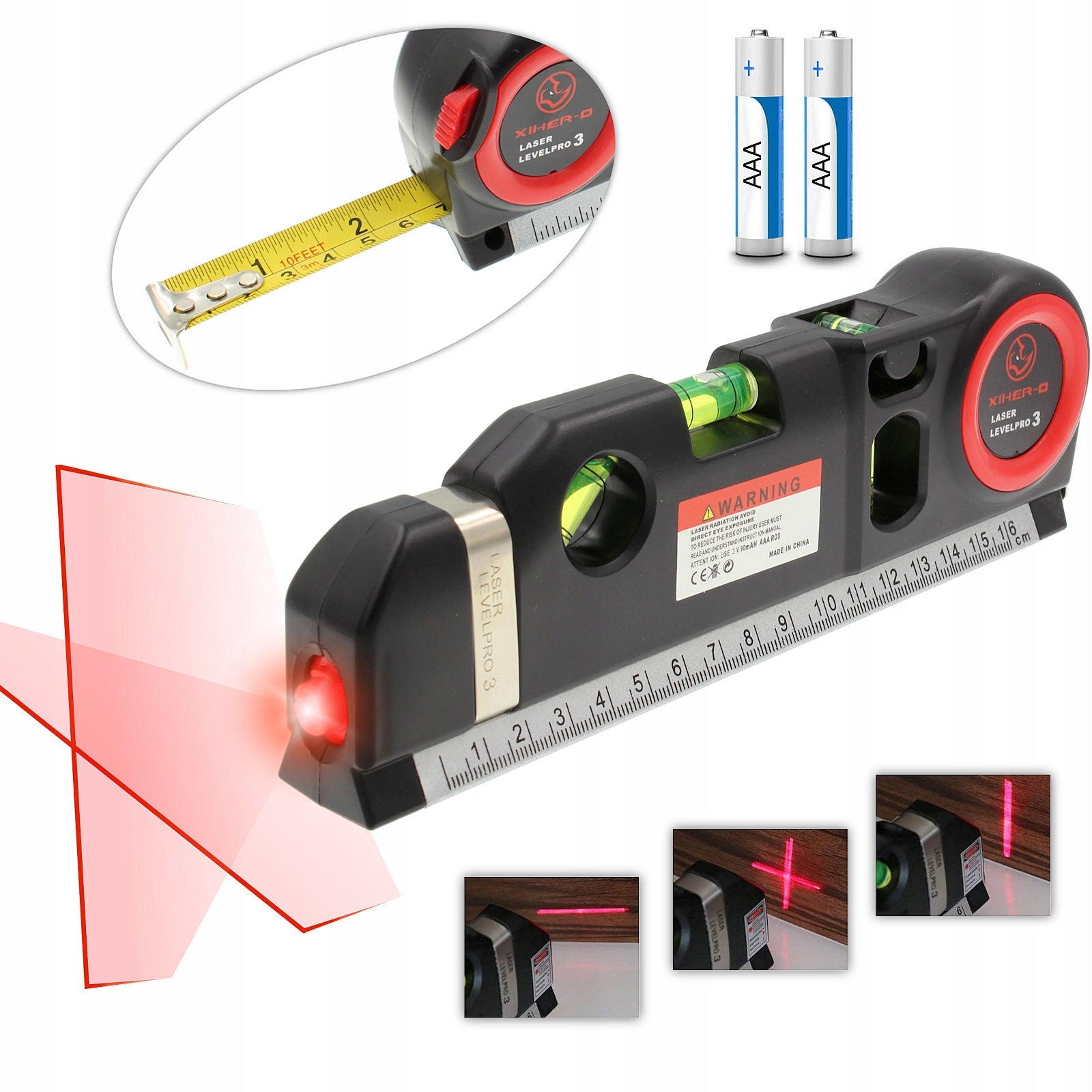 Laser Level Measure 300cm Cross Laser Linear Measure 3 Libelle