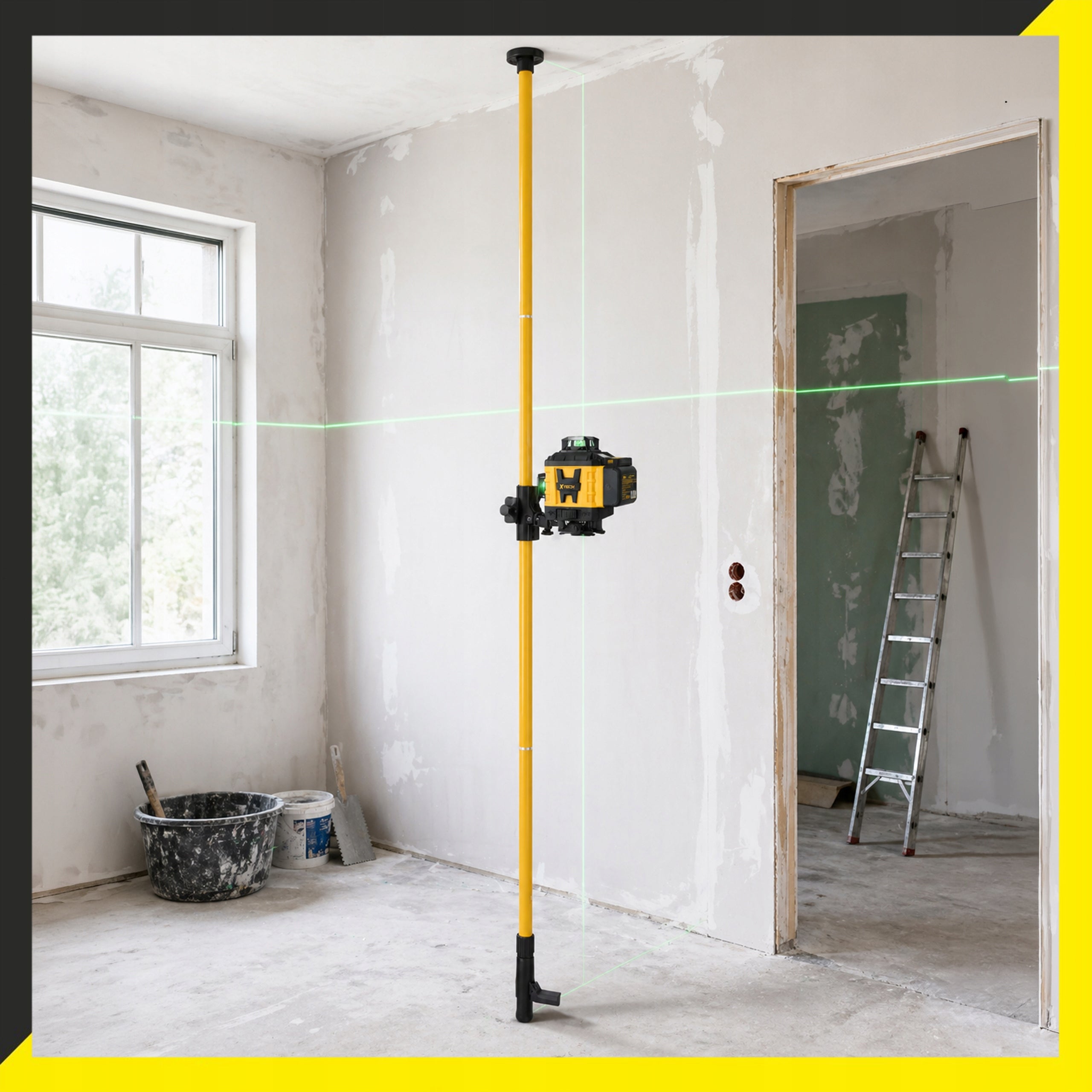 Laser Pole Level Expansion Tripod Column Bar 420cm + Adapter Packaging status original