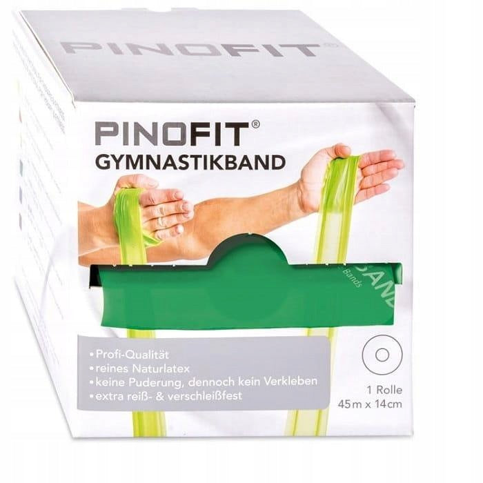 Latex exercise tape, elastic, strong resistance Pinofit 45 m green