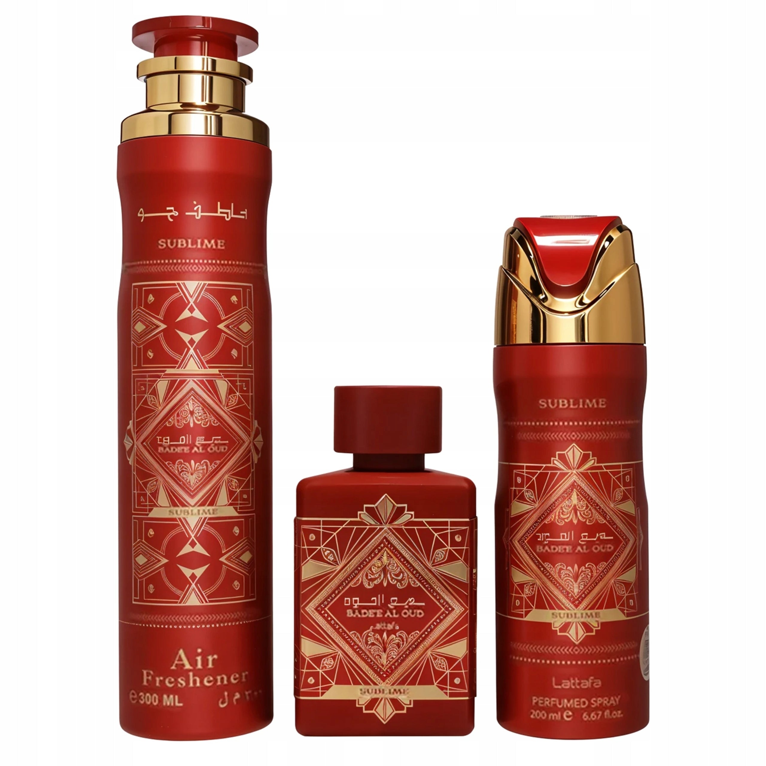 Lattafa Badee Al Oud Sublime Perfume Deodorant Freshener Set Gift