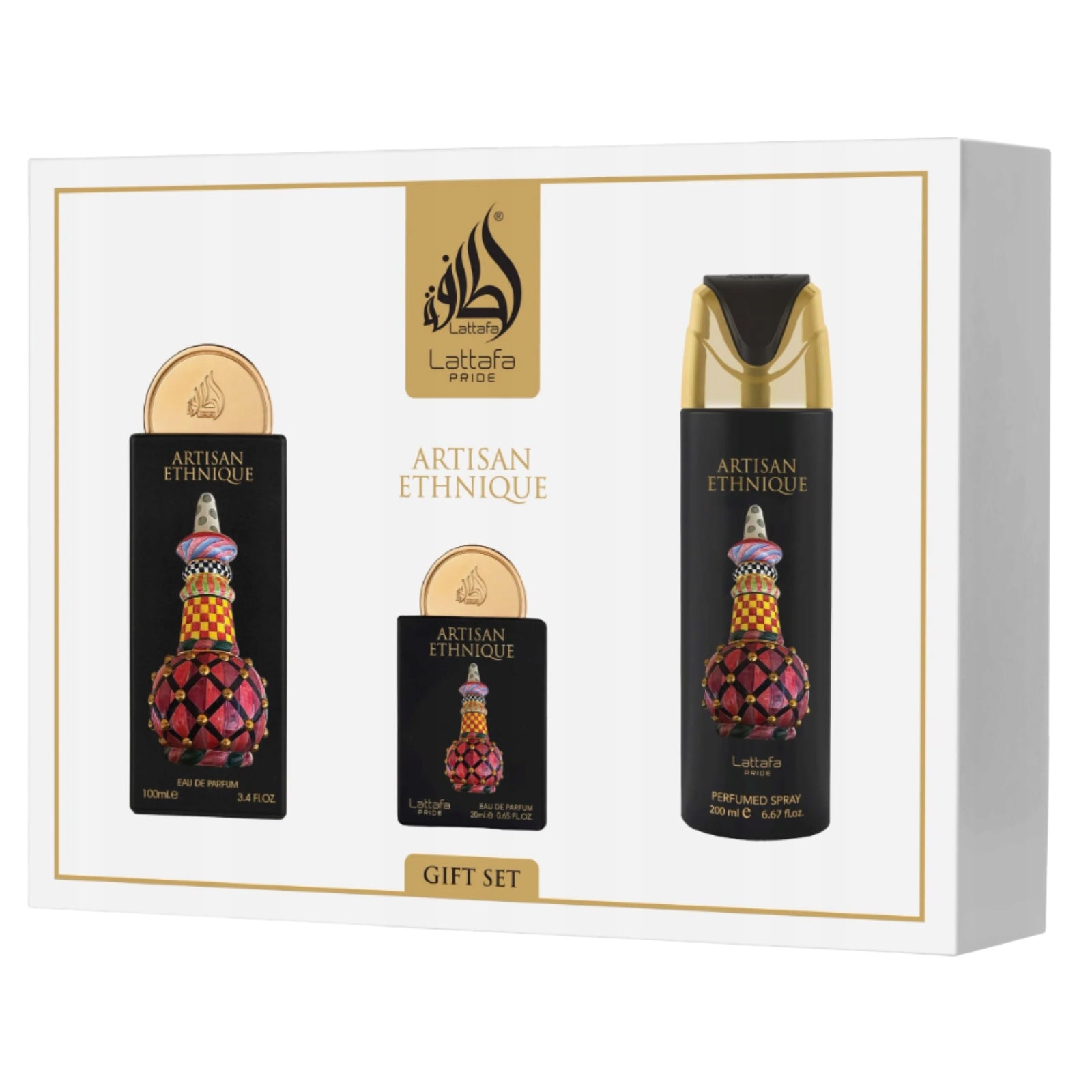 Lattafa Pride Artisan Ethnique set EDP 100ml+20ml +deodorant 200ml