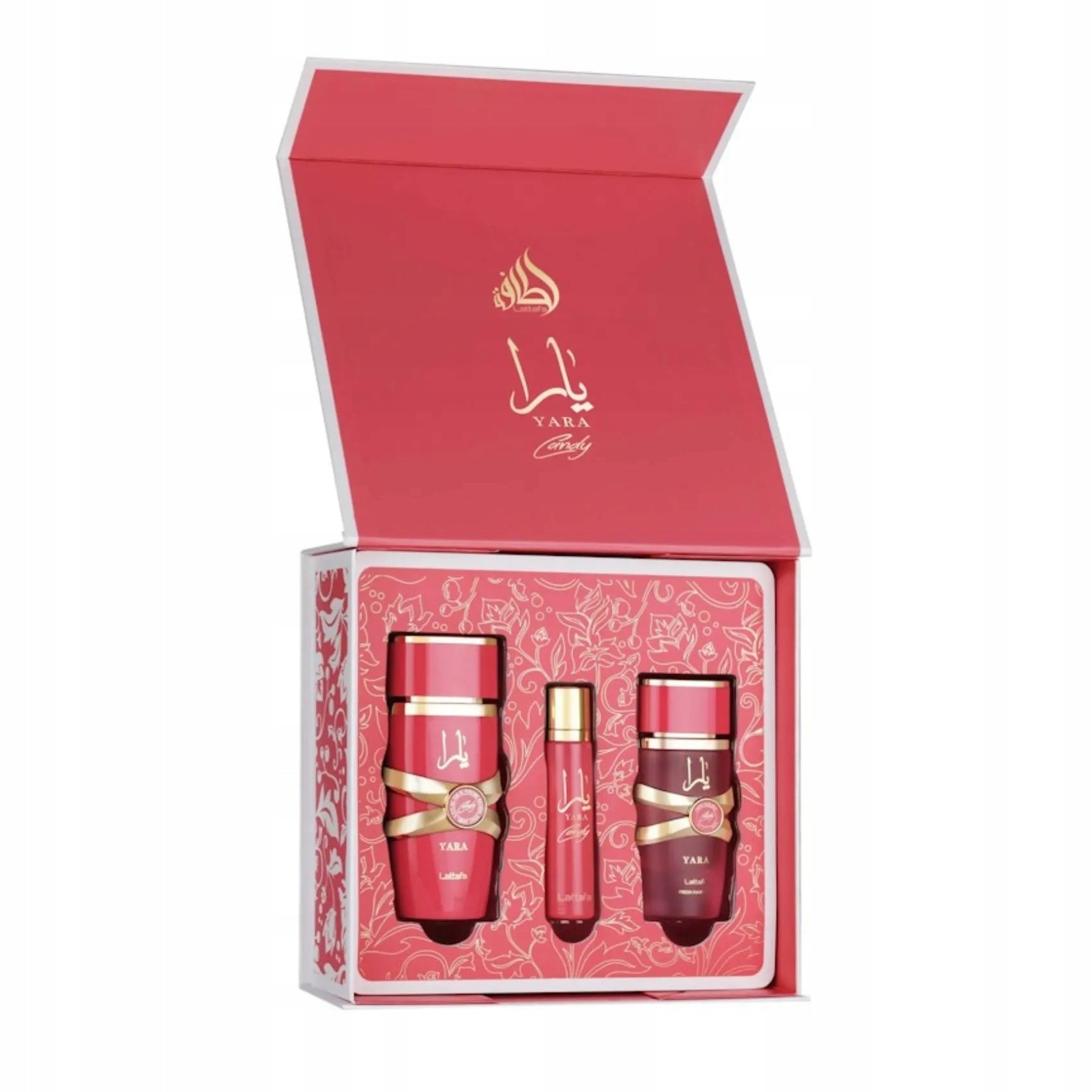 Lattafa Yara Candy set EDP 100 ml + EDP 12 ml + hair mist 50 ml