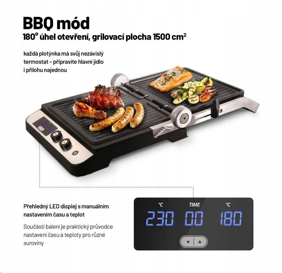Lauben Contact Grill 2000SB - kontaktní gril Power rating 2000 W