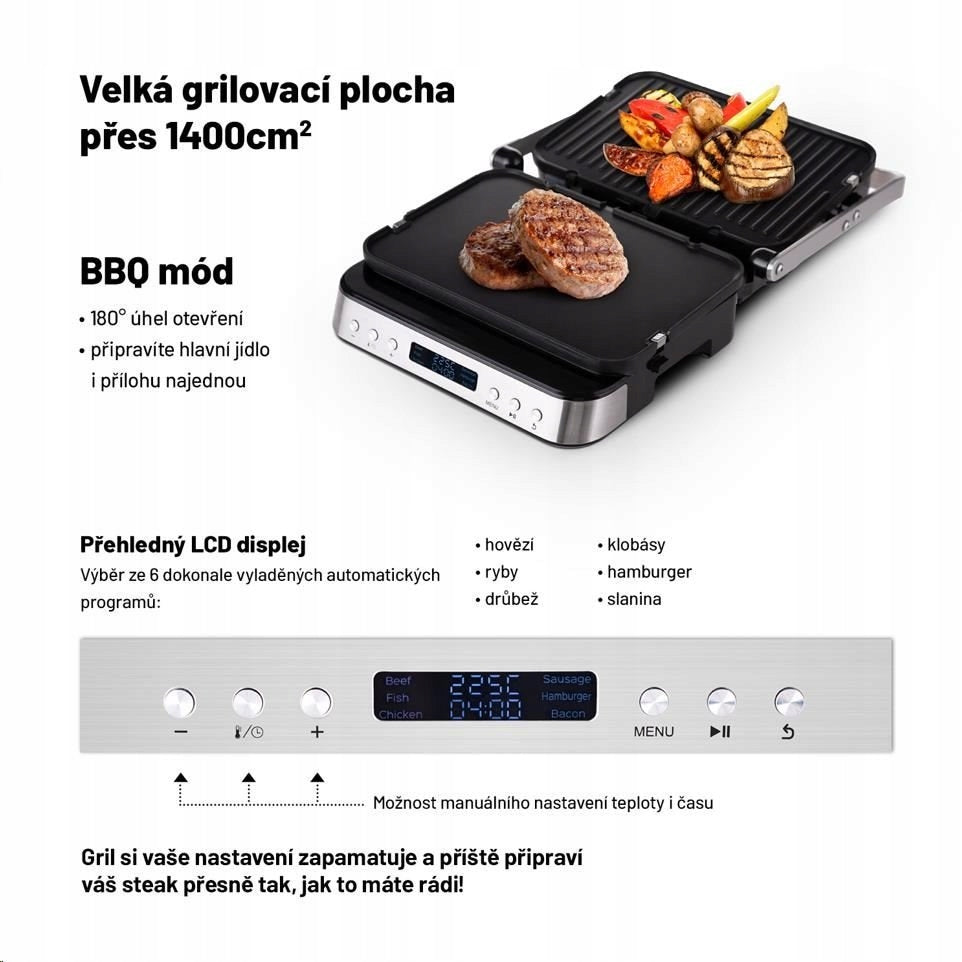 Lauben Contact Grill Deluxe 2000ST - kontaktní gril Power rating 2000 W