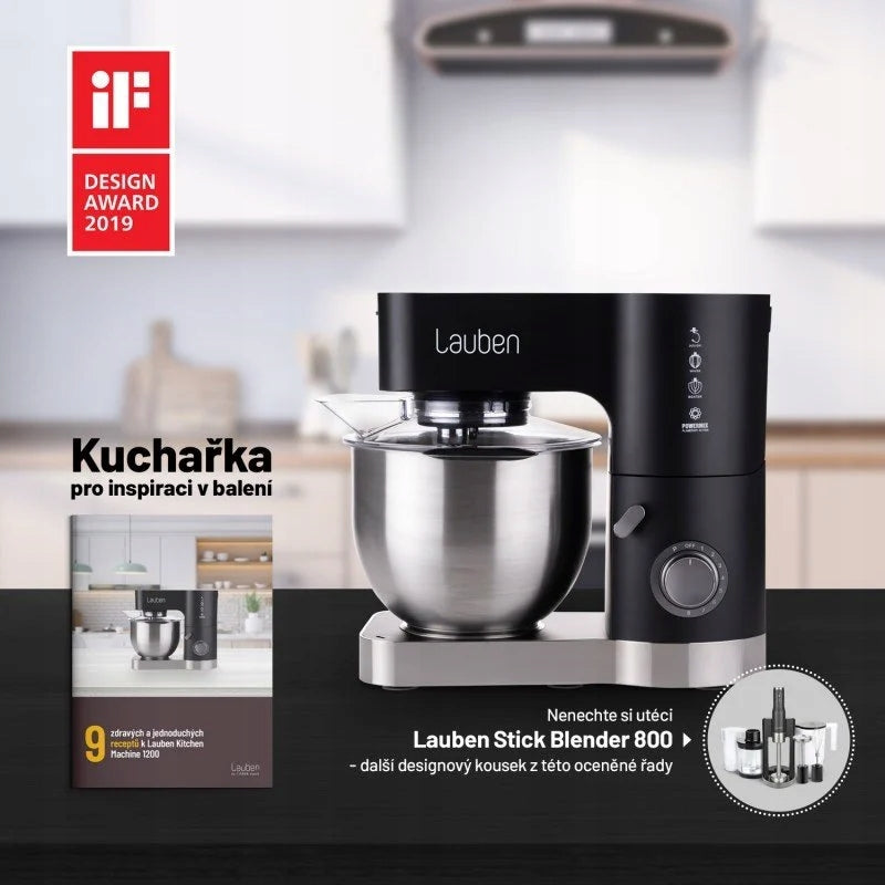 Lauben Kitchen Machine 1200BC - víceúčelový kuchyňský robot, černý Power rating 1200 W
