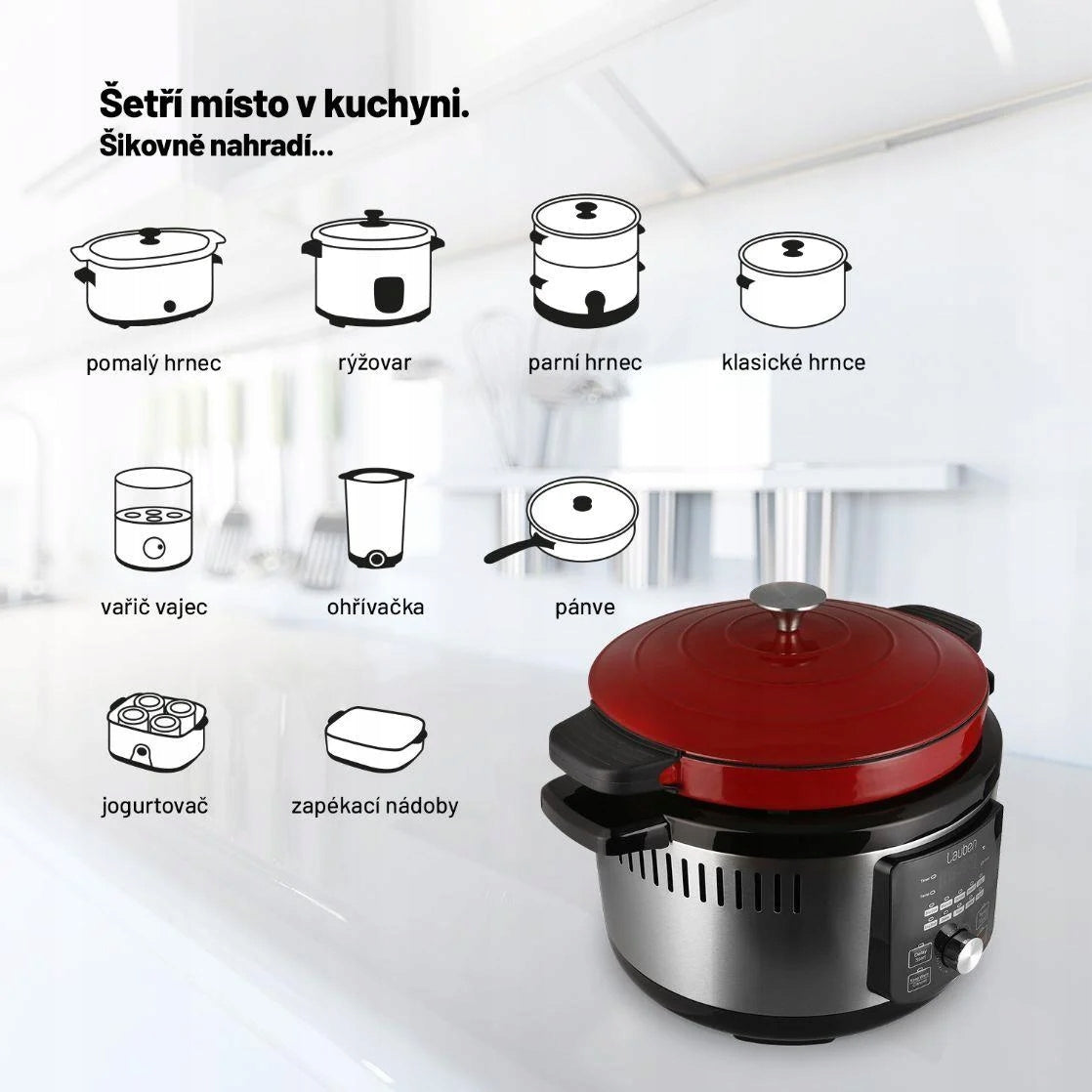 Lauben OvenSafe Multicooker 6000RS Dominant color silver/gray