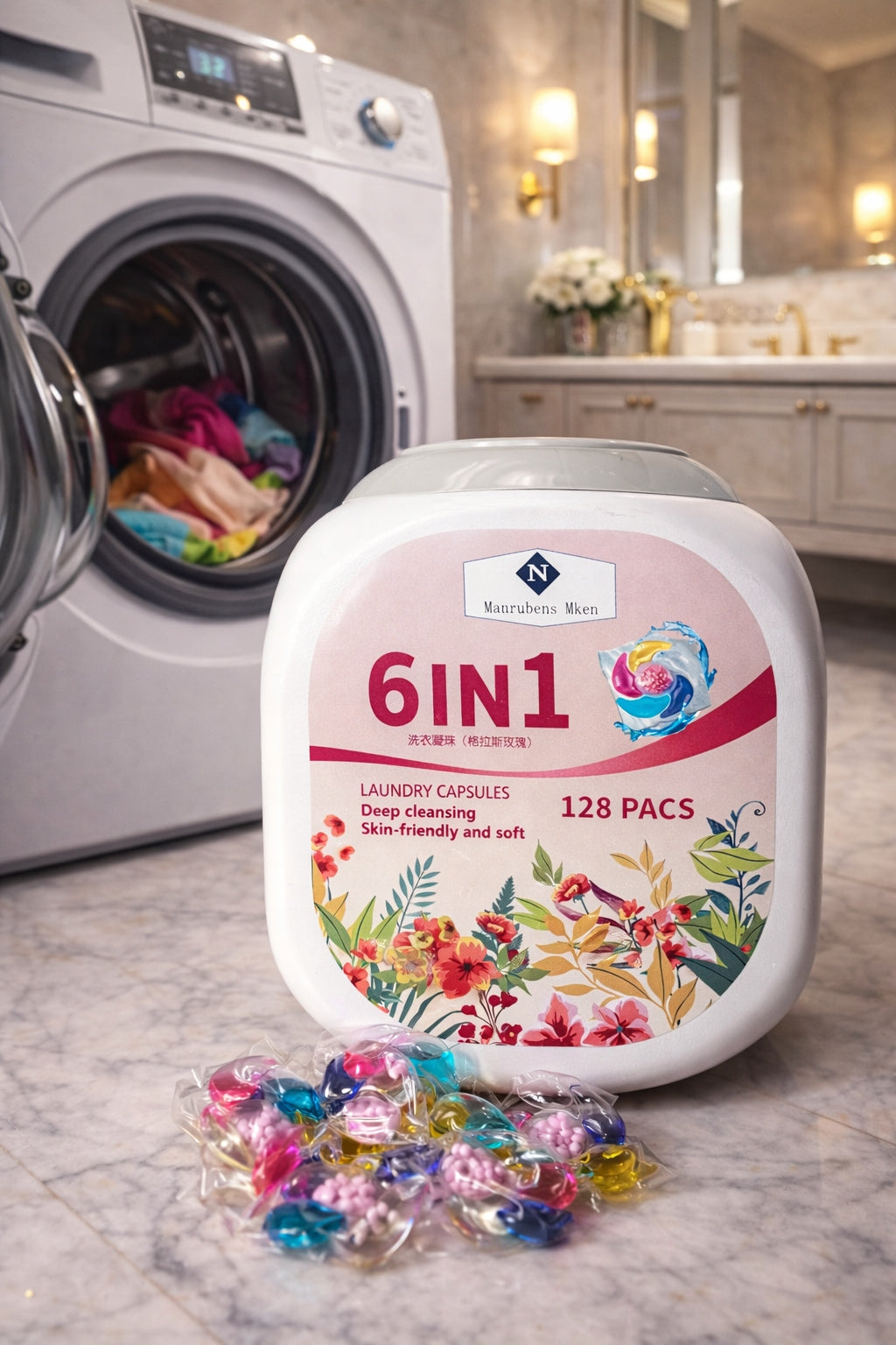 Laundry Capsules 128 Pcs 6in1 Laundry Capsules Manufacturer code MAN656
