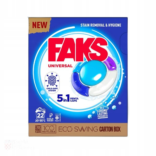 Laundry Capsules Universal 5in1 22 x 21g Fax