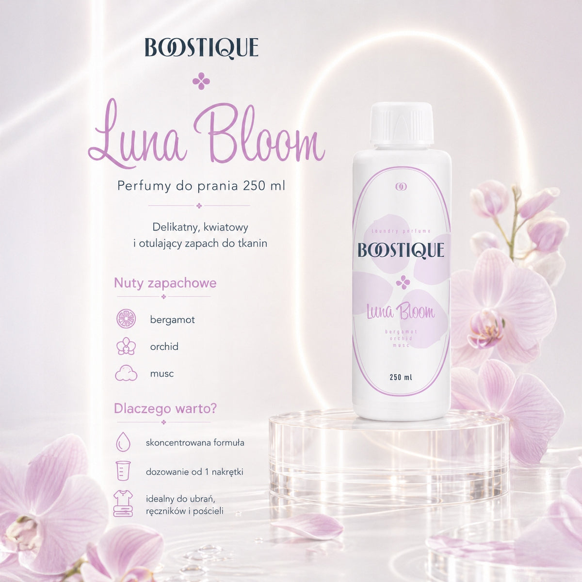 Laundry Perfume Boostique | Luna Bloom 250 ml | MEGA EFFICIENT! Manufacturer code BQ250-LB