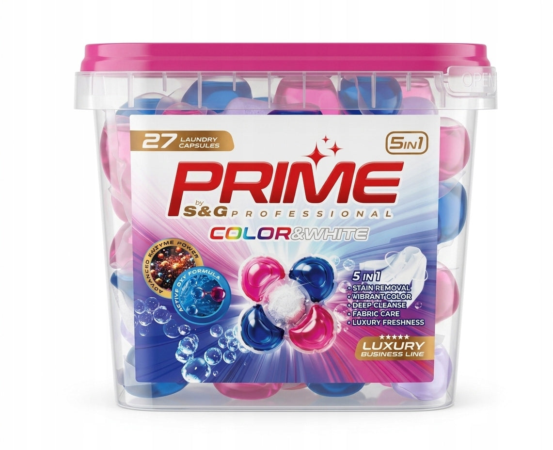 Laundry Pods PRIME Color & White 5 in 1 27 pcs.