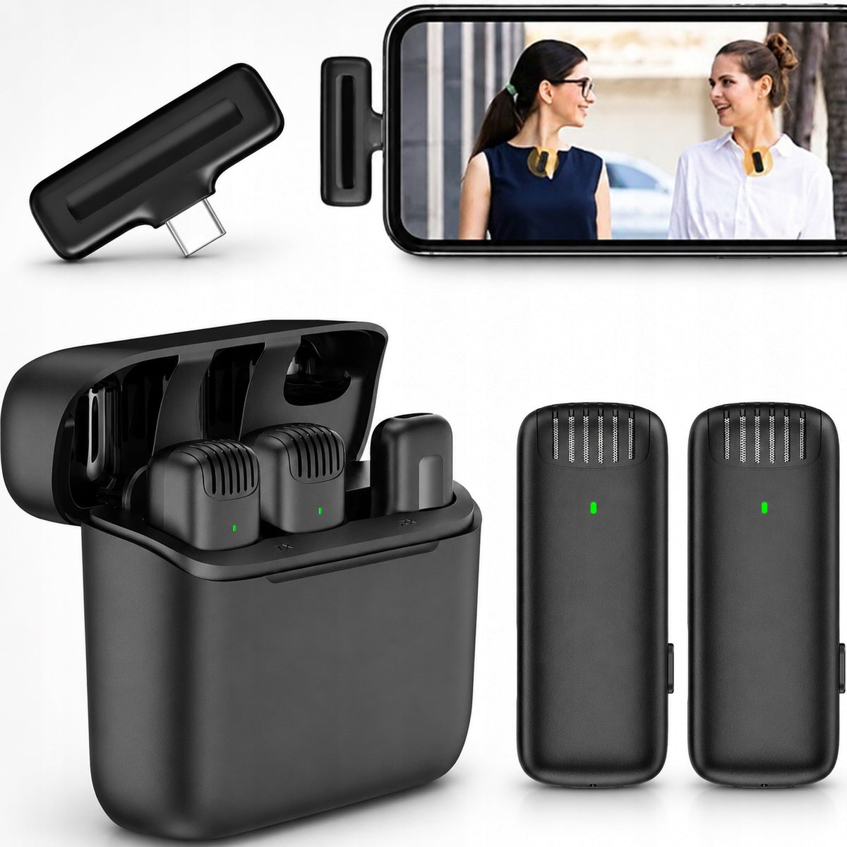 Lavalier J13 Wireless Tie Microphone with USB C