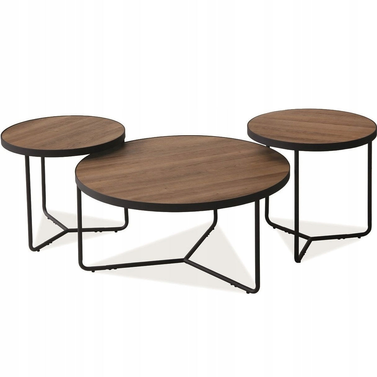 Set mit 3 Couchtischen Signal Meble Demeter, braun 
